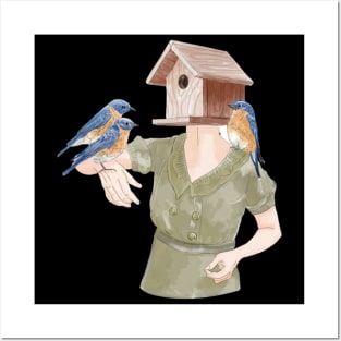 Birdhouse Head Posters and Art